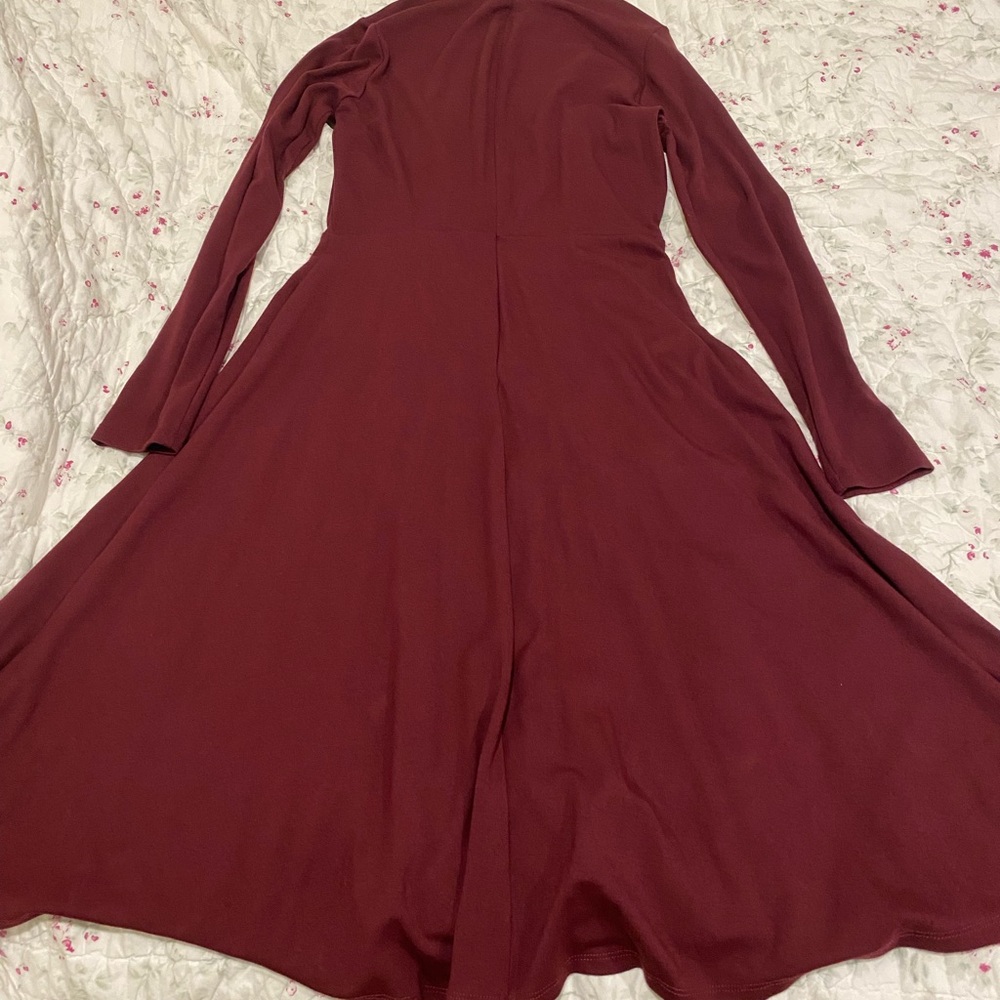 Lulu's Deep Red Long Sleeve Dress